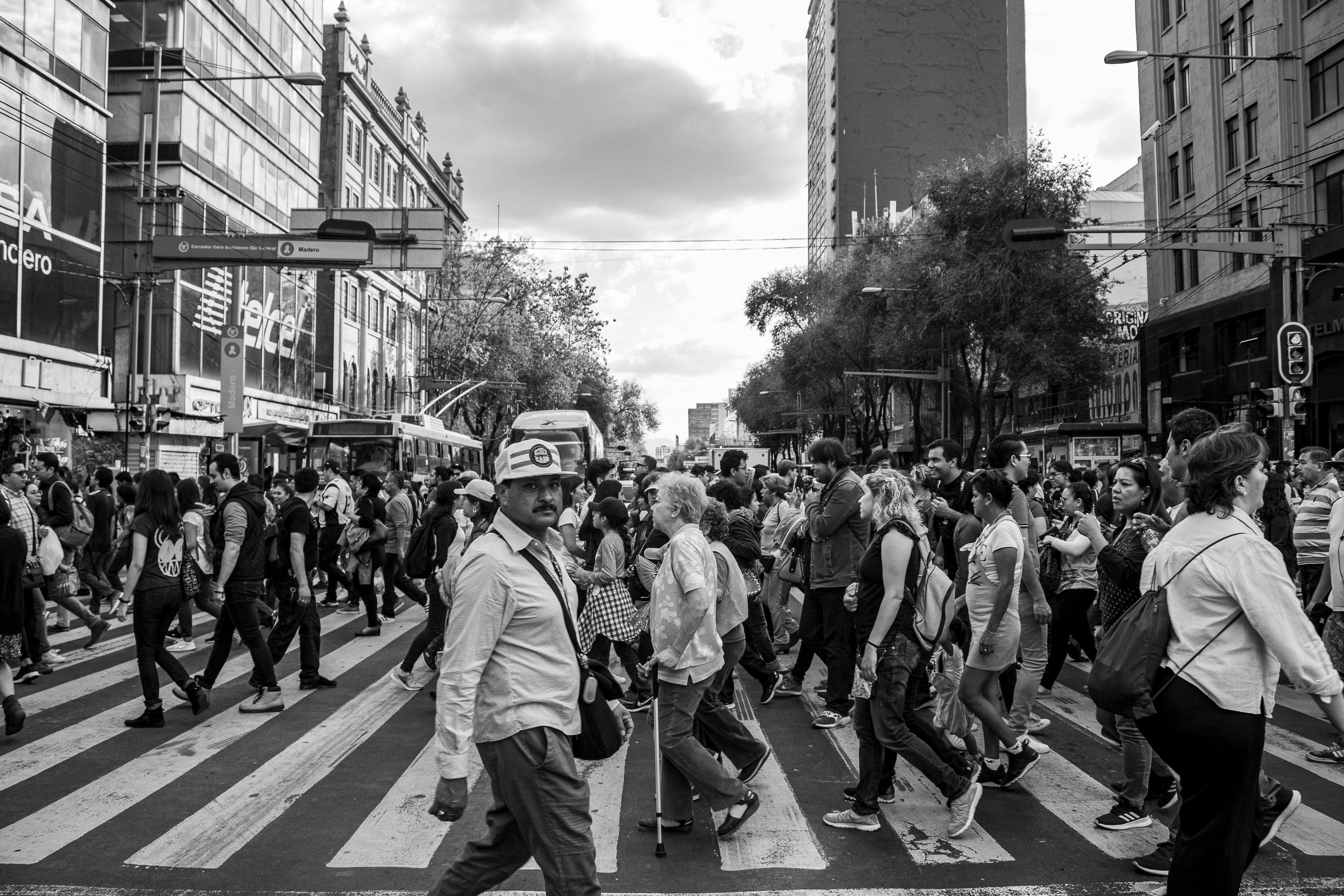 Busy street crossing