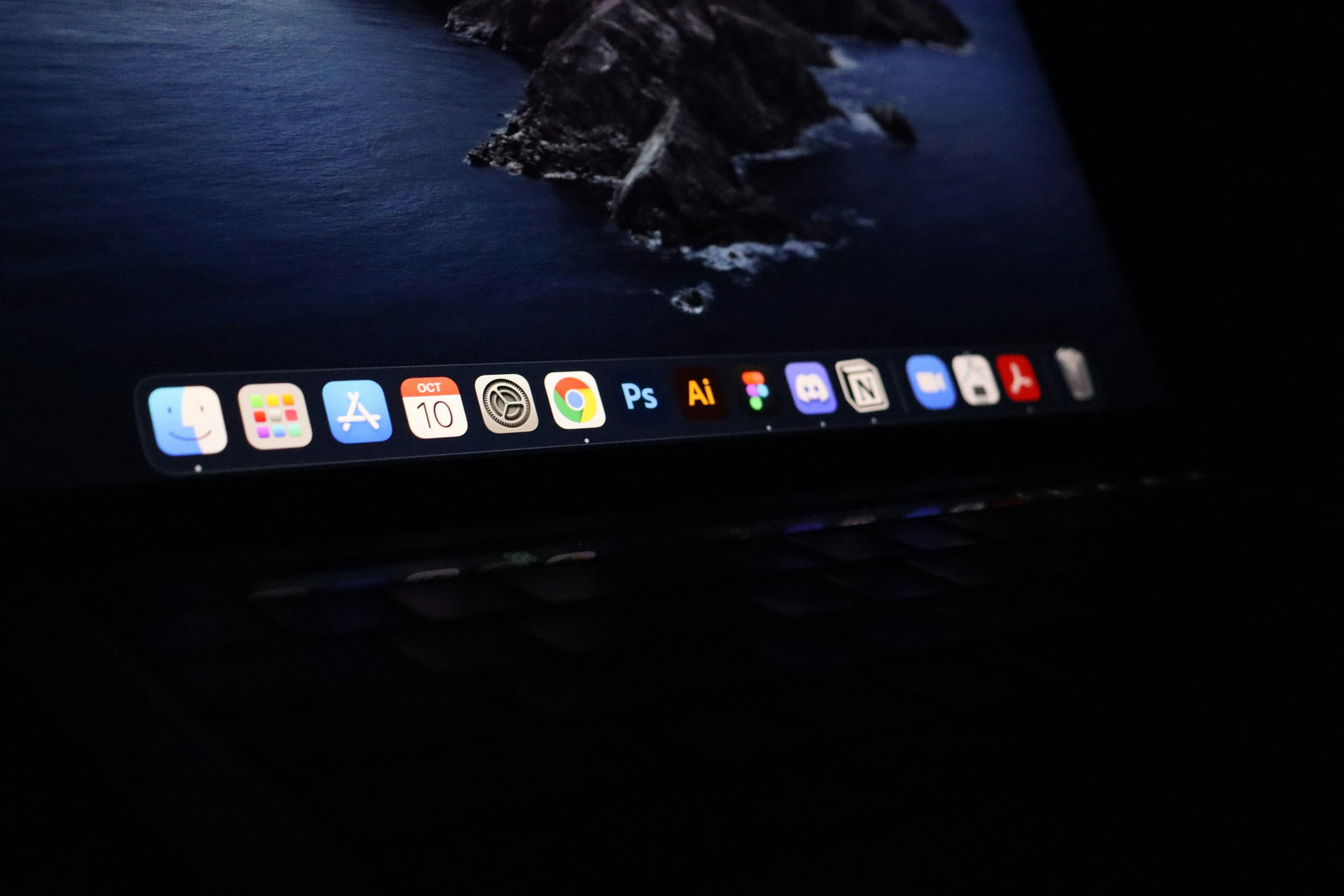 Dock on Mac OS showing row of applications